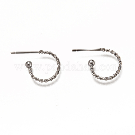 304 Stainless Steel Stud Earring Findings X-STAS-L252-001P-1