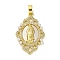 Brass Pendants with Cubic Zirconia, Electrophoretic Color Preservation, Religion Charms, Golden, 28.5x18x3mm, Hole: 3x4mm