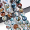 Dyed & Heated Natural Fire Crackle Agate Beads Strands, Round, Faceted, Pale Turquoise, 7.5~8.5mm, Hole: 0.8~1.2mm, about 47~48pcs/strand, 13.78~14.96 inch(35~38cm)
