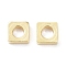 304 Stainless Steel Beads, Square, Real 24K Gold Plated, 4x4x1mm, Hole: 2mm