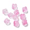Baking Painted Transparent Glass Beads, Gradient Color, Lion, Deep Pink, 11.5x11x9.5mm, Hole: 1.2mm