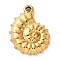 304 Stainless Steel Pendants, Golden, Conch, 22.5x16.5x3.5mm, Hole: 2.2mm