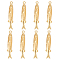 8Pcs Brass Pendants, Fish, Real 18K Gold Plated, 28.5x5.5x4mm, Hole: 1.2~1.4mm
