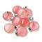 Cherry Quartz Glass Pendants, with 201 Stainless Steel Finding, Flat Round, 24x20x7mm, Hole: 4x7mm
