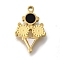 Ion Plating(IP) 304 Stainless Steel Manual Polishing Charms, with Acrylic, Triangle & Flat Round, Golden, 15x9.5x2mm, Hole: 1.2mm