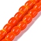 Handmade Lampwork Beads Strands, Rarrel, Tomato, 8x7.5mm, Hole: 1.2mm, about 47pcs/strand, 14.69''(37.3cm)