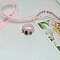 1Pc Acrylic Finger Rings, with Rhinestone, Misty Rose, Inner Diameter: 17mm