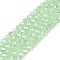 Electroplate Glass Beads Strands, Imitation Jade Beads, AB Color Plated, Faceted, Rondelle, Pale Green, 4x3mm, Hole: 0.4mm, about 110~115pcs/strand, 39~40cm