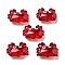 Transparent Glass Enamel Beads, Crab, Dark Red, 15x21x8mm, Hole: 1.4mm