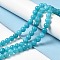 Natural Dyed White Jade Beads Strands, Round, Deep Sky Blue, 8.5mm, Hole: 0.8mm, about 45~46pcs/strand, 14.69''~15.04''(37.3~38.2cm)