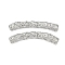 Hollow Out Brass Tube Beads, Curved Tube, Real Platinum Plated, 50x13.5x7.5mm, Hole: 5.5mm