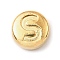 304 Stainless Steel Beads, Flat Round with Letter, Golden, Letter S, 7x3.5mm, Hole: 1.7mm