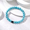 Synthetic Turquoise Beaded Stretch Bracelets for Women Men, Dyed, Turquoise, Inner Diameter: 2-1/8 inch(5.5cm)
