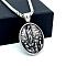 Greek Retro Stainless Steel Oval with Virgin Mary Pendant Necklaces, Stainless Steel Color