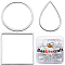 Beebeecraft 48Pcs 3 Styles Linking Ring for Jewelry Making Round Square Teardrop Open Bezels Linking Rings 304 Stainless Steel Earring Hoop for DIY Earring Necklace Craft