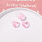 Resin Cabochons, Heart, with Snowflake, Pink, 20x20mm