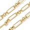 Rectangle Brass Link Chains, Long-Lasting Plated, Rack Plating, Lead Free & Cadmium Free, Soldered, with Spool, Real 18K Gold Plated, 22x7x1.5mm and 7x6x2.5mm and 7x1mm
