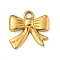 Ion Plating(IP) 304 Stainless Steel Pendants, Bowknot Charms, Real 18K Gold Plated, 18x18x2.5mm, Hole: 2.1mm