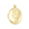 Brass Locket Pendants, Lead Free & Cadmium Free, Long-Lasting Plated, Oval with Boot Pattern, Real 18K Gold Plated, 24.5x17.5x7mm, Hole: 4x3mm, Inner Diameter: 19x13mm