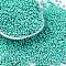 8/0 Baking Paint Glass Seed Beads, Round Hole, Teardrop, Turquoise, 3x2mm, Hole: 1mm, about 18750pcs/pound
