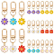 PH PandaHall 24pcs Flower Keychain, Daisy Enameled Charms Aesthetic Keychain Car Key Ring Pendant Key Chains for Handbag Bag, Earphone Case Decoration, Purse Accessories