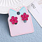 Alloy Plastic Clip-on Earrings for Kid, Platinum, Flower, 15x10mm