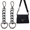 UNICRAFTALE 2Pcs Black Bag Extender Chain Metal Wallet Handbag Chain Straps Replacement Alloy Oval Link Purse Strap Extenders Crossbody Bags Purse Clutches Handles with Metal Buckles 10.5cm