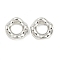 CCB Plastic European Beads, Large Hole Beads, Flat Round, Platinum, 16x4mm, Hole: 7.5mm
