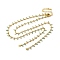 Brass Cable Chain Necklace Making, with Natural Amazonite, Rack Plating, Long-Lasting Plated, Real 18K Gold Plated, Solded, 19.49 inch(49.5cm)