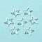 Brass Linking Rings, Long-Lasting Plated, Cadmium Free & Lead Free, Star, 925 Sterling Silver Plated, 9.5x10x1mm, Inner Diameter: 7x7mm