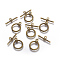 Alloy Toggle Clasps, Ring, Antique Golden, Ring: 22x17.5x3mm, Hole: 2mm, Bar: 25.5x8x3mm, Hole: 2mm