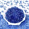 Transparent Colours Glass Seed Beads, Oval, Royal Blue, 9x4mm, Hole: 1.2mm, about 1875pcs/pound