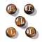 Natural Tiger Eye Beads, Rondelle with Letter, Letter I, 8.5~9x5~5.5mm, Hole: 1.2mm