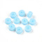 Opaque Solid Color Glass Beads, Flat Round, Sky Blue, 6~6.5x3mm, Hole: 1.2~1.6mm, , about 214pcs/50g