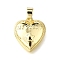 Brass Pendants, Heart Charms, Long-Lasting Plated, Cadmium Free & Lead Free, Rack Plating, Real 18K Gold Plated, Star, 14.5x12.5x3.5mm, Hole: 4.5mm