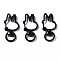 Spray Painted Eco-Friendly Alloy Swivel Snap Hooks Clasps, Cadmium Free & Nickel Free & Lead Free, Rabbit, Black, 36x18x6.5mm, Hole: 5x9mm