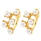Rack Plating Brass ABS Imitation Pearl Clip-on Earrings, Cadmium Free & Lead Free, Long-Lasting Plated, Real 18K Gold Plated, 13x8mm