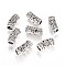 Hollow Tibetan Style Alloy Beads, Curved Tube Noodle Beads, Curved Tube, Antique Silver, 23x9.5mm, Hole: 7mm