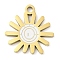 304 Stainless Steel Pendants, with Enamel, Golden, Sun, 17.5x17x1.7mm, Hole: 1.4mm