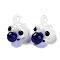 Handmade Lampwork Pendants, Sheep, Dark Blue, 23x20x23mm, Hole: 3.5x2.5mm