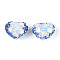 Heart Shape Polymer Clay Pave Rhinestone Beads, with Resin Flower & Glass, Focals Beads for Beadable Pens Jewelry Keychain Making, Cornflower Blue, 18~20.5x24.5~25.5x15.5~18mm, Hole: 1.8mm