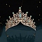 Alloy Rhinestone Crown Hair Bands for Woman Girls, Wedding Party Decoration, Aquamarine, 140mm