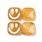 Resin Decoden Cabochons, Smiling Face Square, Coffee, 11x27x7mm