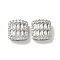 Brass Pave Clear Cubic Zirconia Multi-Strand Links, Square, Platinum, 13x12x6mm, Hole: 1.5mm