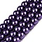 Baking Paint Pearlized Glass Pearl Round Bead Strands, Indigo, 4~5mm, Hole: 1mm, about 200~210pcs/strand, 31.4 inch