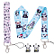 Panda Pattern Polyester Mobile Straps, with Alloy Lobster Claw Clasps and Resin Panda Pendants, Mixed Color, 4pcs/set