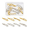 8Pcs 8 Styles Brass Clear Cubic Zirconia Watch Band Clasps, Long-Lasting Plated, Bowknot & Rectangle with Cross, Mixed Shapes, Mixed Color, 3~34x5.5~8x4mm, Hole: 3~4x3mm, 1pc/style 