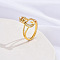 Brass Micro Pave Cubic Zirconia Finger Rings, for Women, Letter C, US Size 3(14mm)