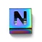 Ion Plating(IP) 304 Stainless Steel Square Slide Charms, Rainbow Color, Letter N, 9x8x4mm, Hole: 3.5x8.5mm
