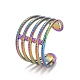 Ионное покрытие цвета радуги (ip) 304 массивное открытое кольцо из нержавеющей стали для женщин RJEW-A005-35MC-2